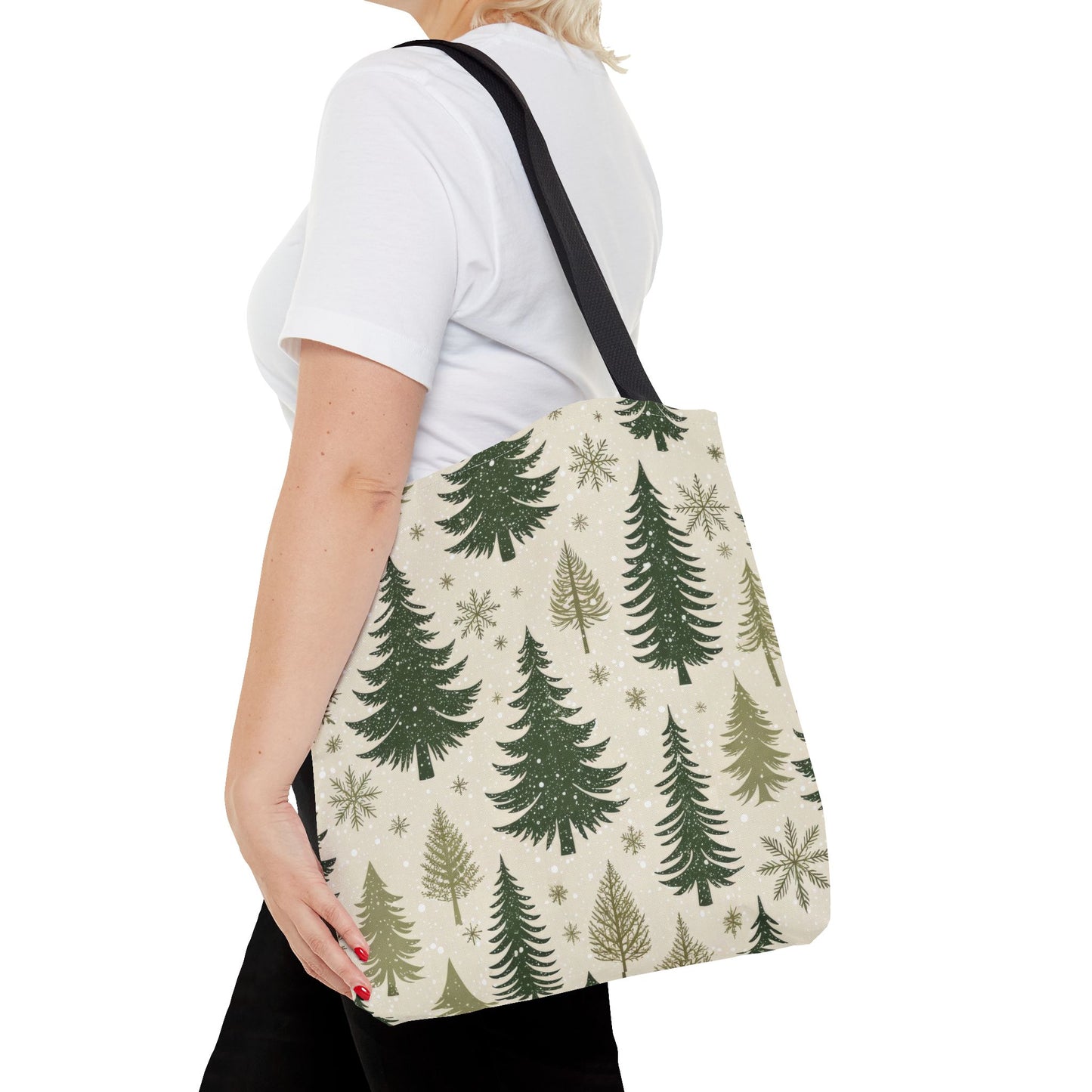 Holiday Pine Tree Tote Bag, Tote Bag, Christmas Tote Bag, Perfect Christmas Gift, Festive Green Design, Seasonal Accessories