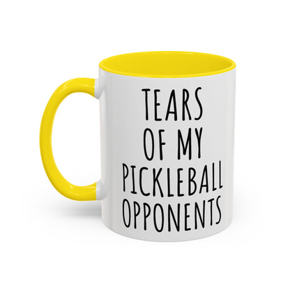 Tears of My Pickleball Opponents Mug, Funny Pickleball Gift for Players, Grandma & Grandpa | 11oz 15oz Ceramic Accent Coffee Cup