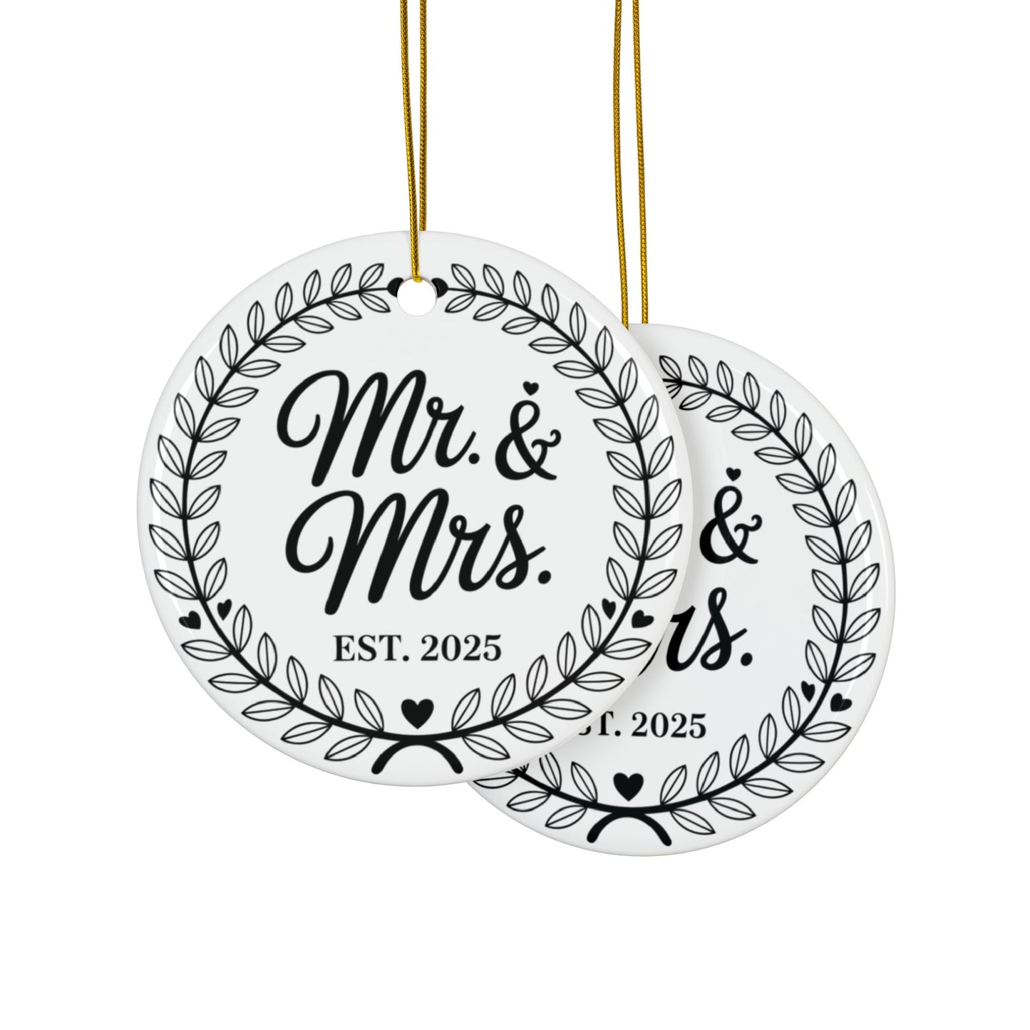 Mr and Mrs Ceramic Ornaments, Wedding & Anniversary Decor, Customizable Gifts, Holiday Keepsakes, Engagement Day