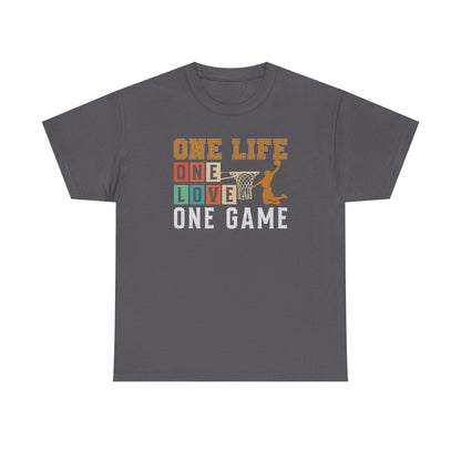 Basketball Life Love Game Tee, Unisex Cotton Shirt, Sports Lover, Gift for Basketball Fans, Motivational Tees, Comfortable Streetwear