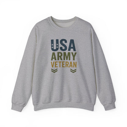USA Army Veteran Crewneck Sweatshirt - Perfect Gift for Veterans, Military Appreciation, Sweatshirt For Navy Veteran, Patriotic Fashion