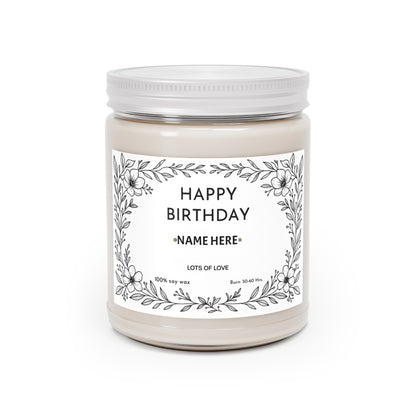 Personalized Birthday Scented Candle, 9oz Soy Candle, Custom Gift for Her, Candle Gift with Name for Her Friend Sister Mum