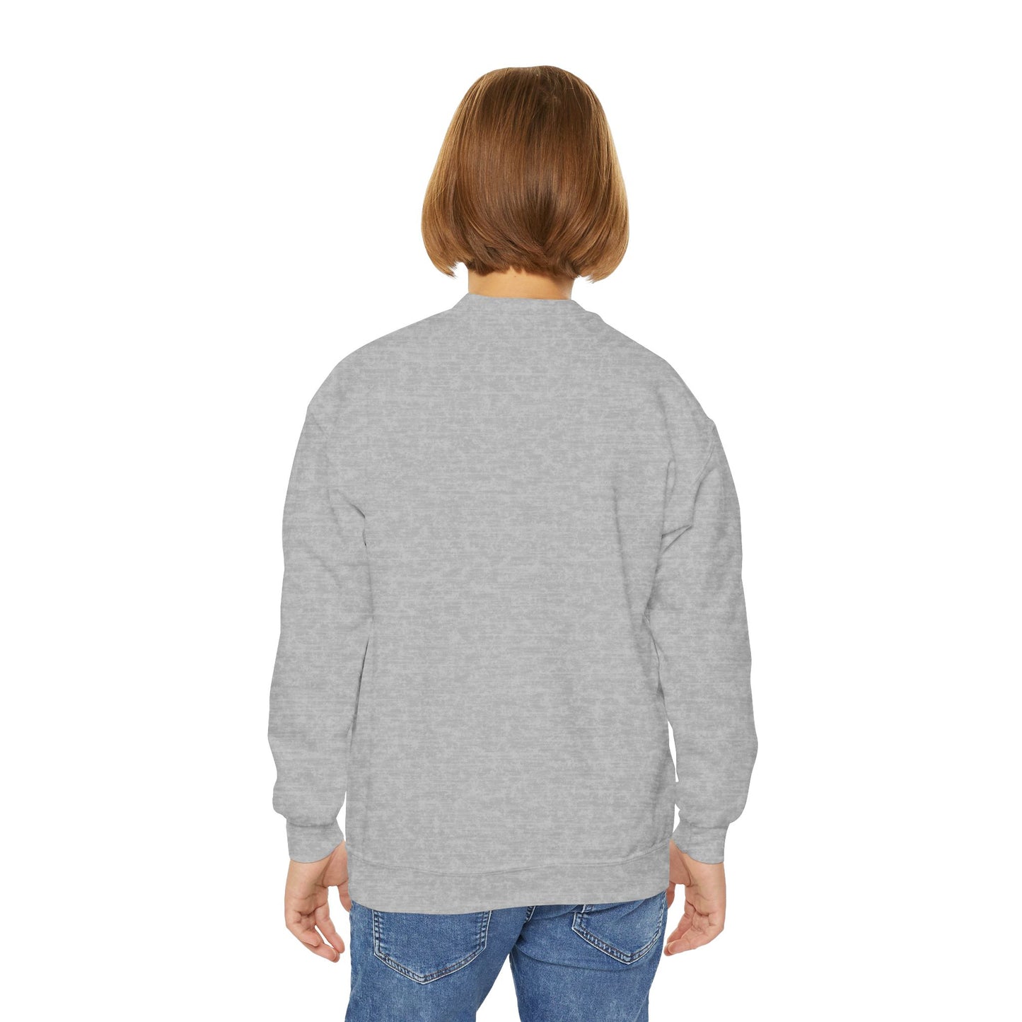 Festive Youth Crewneck Sweatshirt with Christmas Reindeer and Santa Hat, Holiday Gift for Kids, Winter Wear, Cozy Sweater, Christmas Apparel