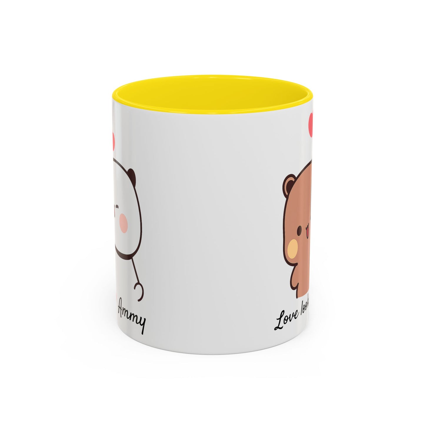 Personalized Dudu Bubu Mug | Cute Bear Coffee Cup | Color Handle Mug | Birthday Christmas Gift | Funny Mug for Her Him Valentine Gift
