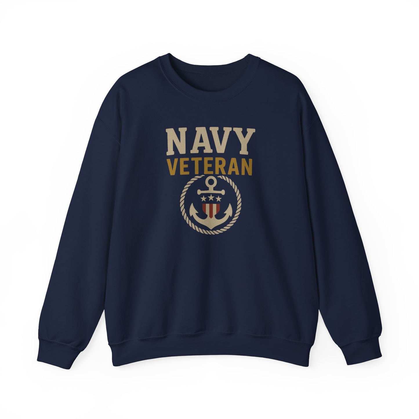 Navy Veteran Sweatshirt | Patriotic Military Pullover with Anchor | US Navy Gift for Men & Women | Veteran Pride Sweater