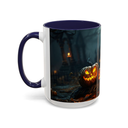 Halloween Pumpkin Accent Coffee Mug, Spooky Decor for Fall, Perfect Gift for Halloween Lovers, Seasonal Drinkware, Gift for Halloween Day