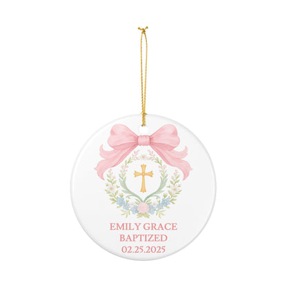 Personalized Girls Baptism Ornament Custom Christening Ornament Baptized Ornament First Communion Gift Baptism Gift Christmas Baby Girl Gift