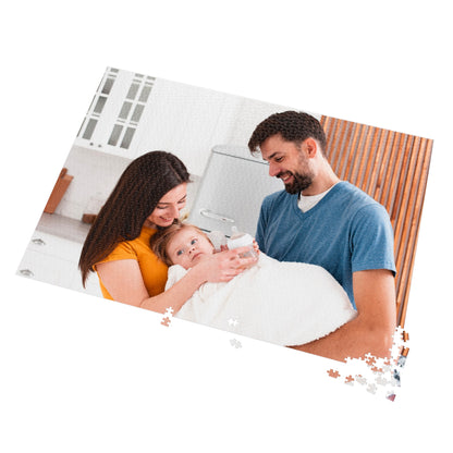 Family Photo Jigsaw Puzzle with Tin, Custom Picture Puzzle Keepsake, Personalized Family & Couples Gift