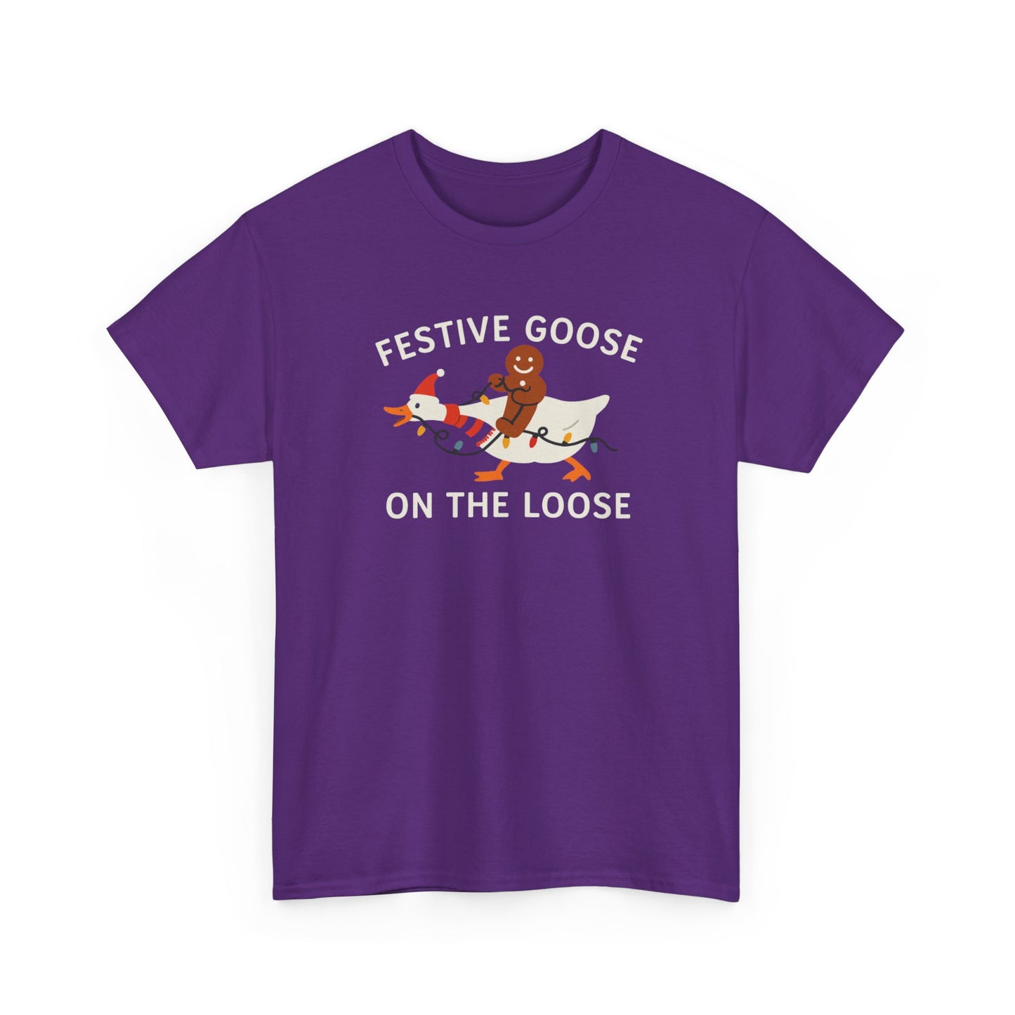 Festive Goose on the Loose Shirt, Funny Christmas Gingerbread Tee,  Holiday Comfort Colors T-Shirt, Cute Xmas Gift for Her and Him