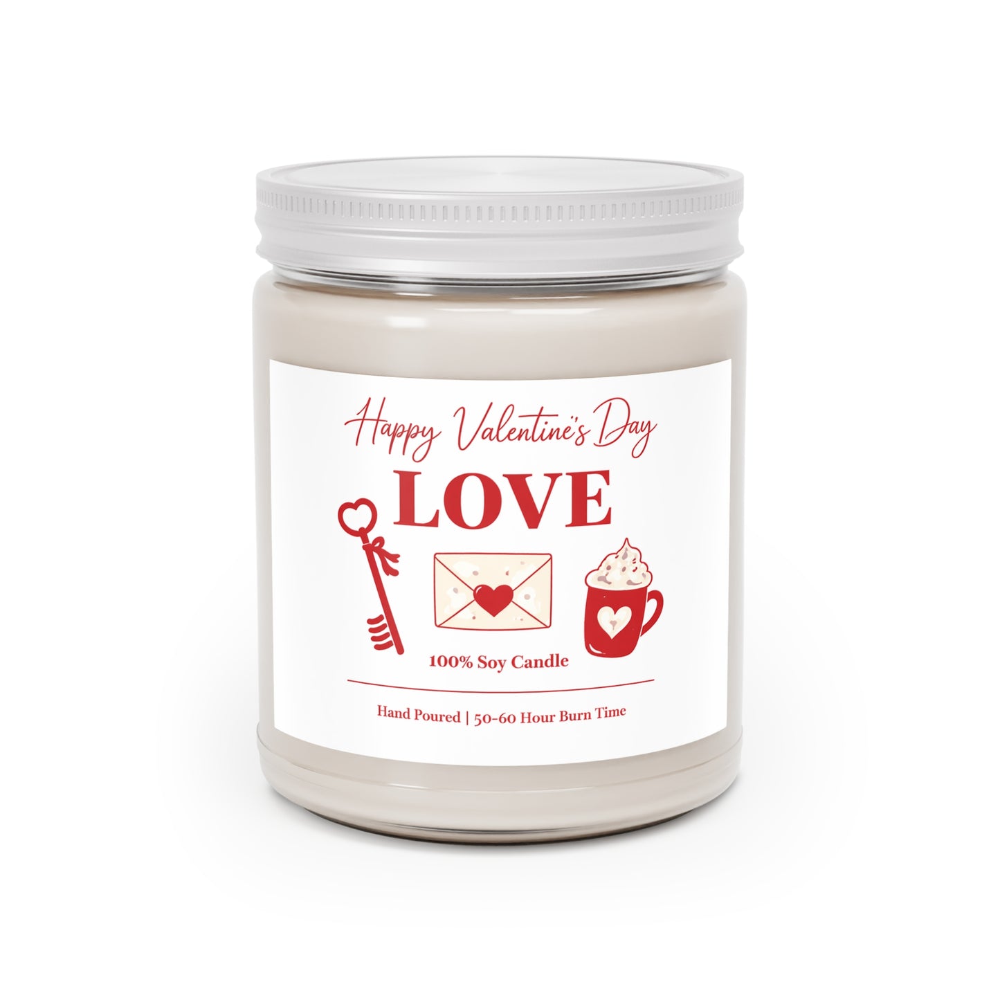 Valentine Love Illustration Candle 9oz | Romantic Soy Candle Gift, Valentine's Day Decor, Anniversary Gift for Her, Gift for Girlfriend