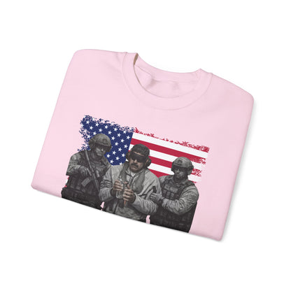 Maduro Captured 2026 Venezuela Libre Sweatshirt, Patriotic Military Graphic Crewneck, American Flag Soldier Tribute, Support Pullover