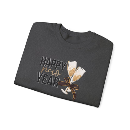 Happy New Year Sweatshirt | Champagne Toast Crewneck | New Year's Eve Party Shirt | Festive Winter Sweater | Cozy NYE Gift for Women Men