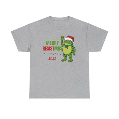 Merry Resistmas 2025 Tee, Funny Holiday T-Shirt, Christmas Gift, Unisex Cotton Top, Trendy Party Apparel, 2025 Celebratory Wear