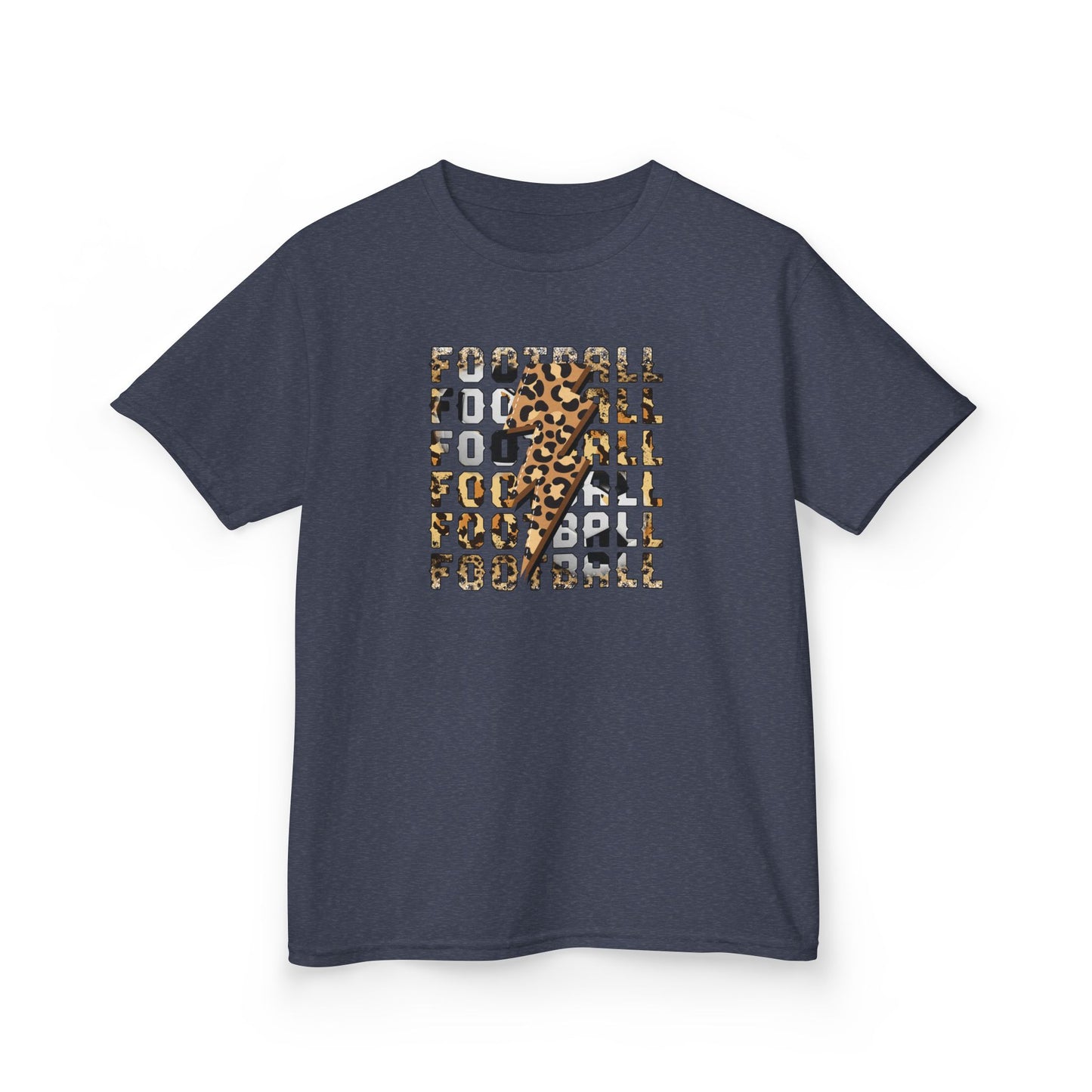 Leopard Lightning Football Kids T-Shirt, Youth Football Graphic Tee, Bold Game Day Shirt for Boys and Girls, Football world Cup  2026 shirt