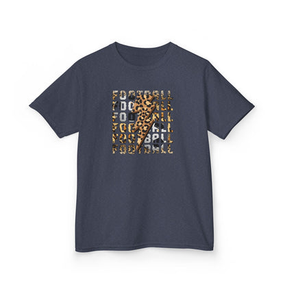Leopard Lightning Football Kids T-Shirt, Youth Football Graphic Tee, Bold Game Day Shirt for Boys and Girls, Football world Cup  2026 shirt