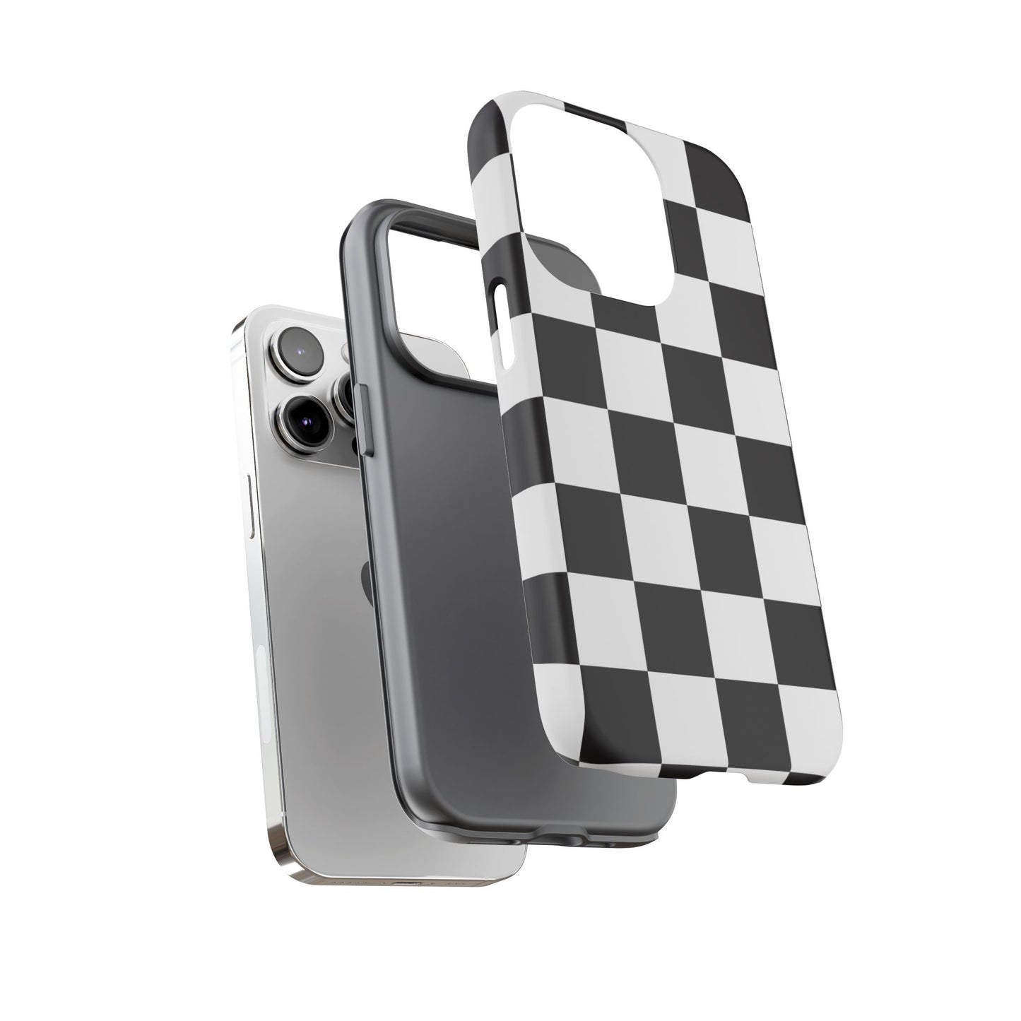Black and White Checker iPhone Case, Stylish iPhone Cover for Teens, Holiday Gift, Unique Mobile Accessories, Tough Protection