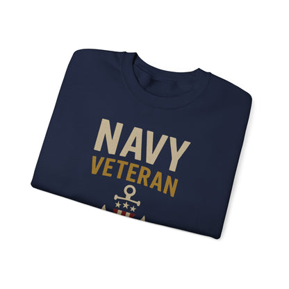 Navy Veteran Sweatshirt | Patriotic Military Pullover with Anchor | US Navy Gift for Men & Women | Veteran Pride Sweater