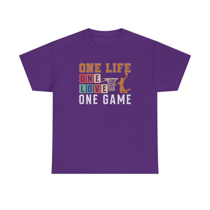 Basketball Life Love Game Tee, Unisex Cotton Shirt, Sports Lover, Gift for Basketball Fans, Motivational Tees, Comfortable Streetwear