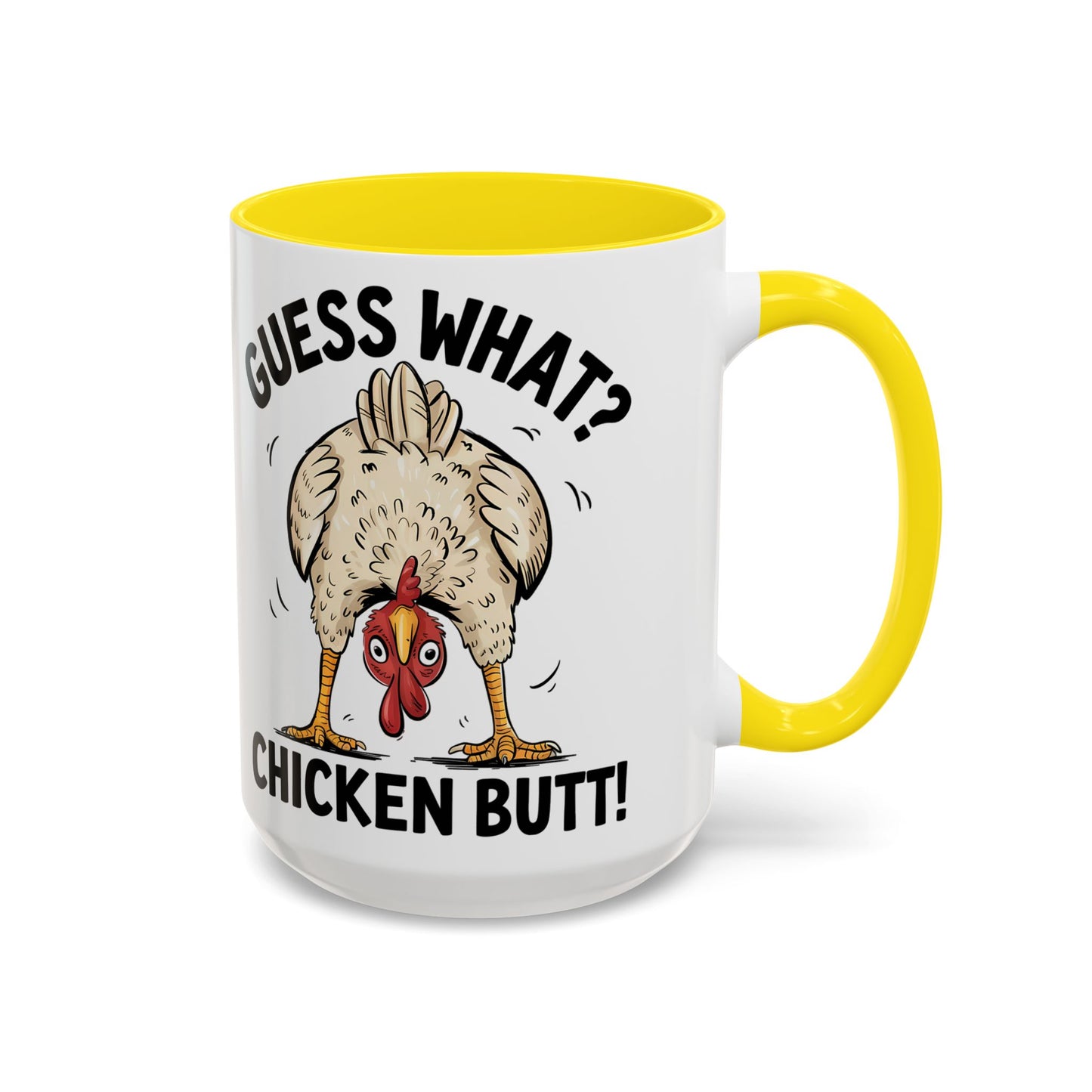 Funny Chicken Mug, Guess What? Chicken Butt! Coffee Mug, Farm Humor Mug, Rooster Joke Cup, Gift for Chicken Lovers, Gag Gift Mug