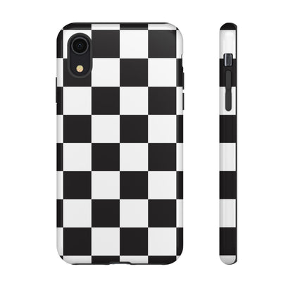 Black and White Checker iPhone Case, Stylish iPhone Cover for Teens, Holiday Gift, Unique Mobile Accessories, Tough Protection