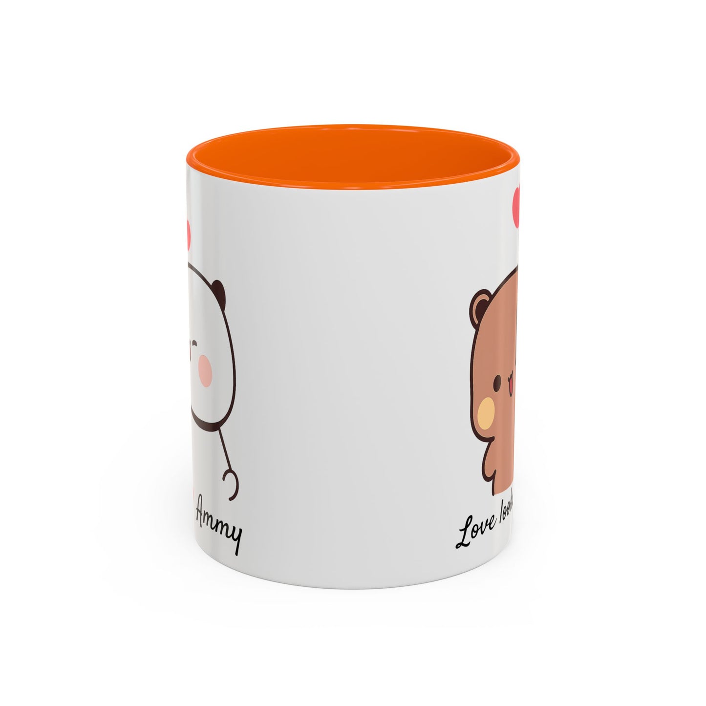 Personalized Dudu Bubu Mug | Cute Bear Coffee Cup | Color Handle Mug | Birthday Christmas Gift | Funny Mug for Her Him Valentine Gift
