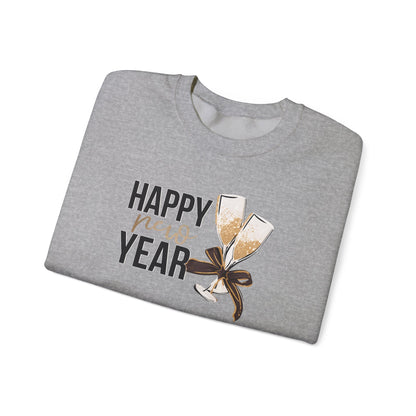 Happy New Year Sweatshirt | Champagne Toast Crewneck | New Year's Eve Party Shirt | Festive Winter Sweater | Cozy NYE Gift for Women Men