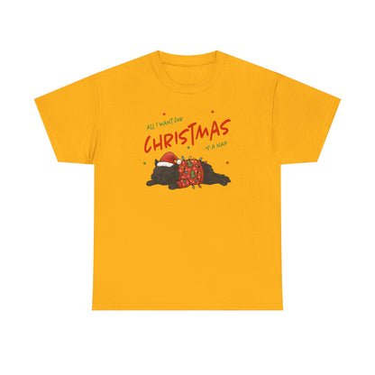 All I Want for Christmas Is a Nap Shirt | Funny Christmas Cat T-Shirt | Cozy Holiday Tee | Lazy Christmas Gift | Santa Cat Shirt