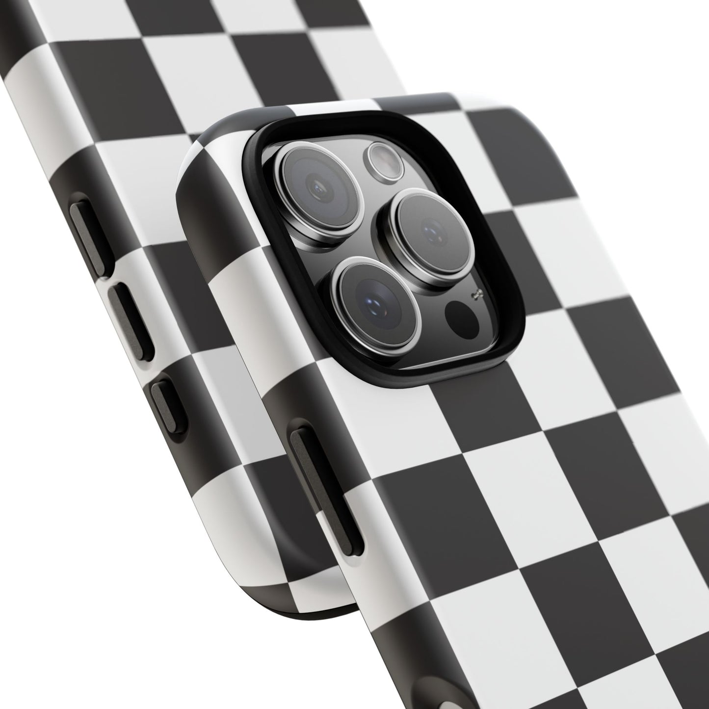 Black and White Checker iPhone Case, Stylish iPhone Cover for Teens, Holiday Gift, Unique Mobile Accessories, Tough Protection