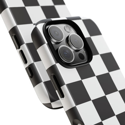Black and White Checker iPhone Case, Stylish iPhone Cover for Teens, Holiday Gift, Unique Mobile Accessories, Tough Protection