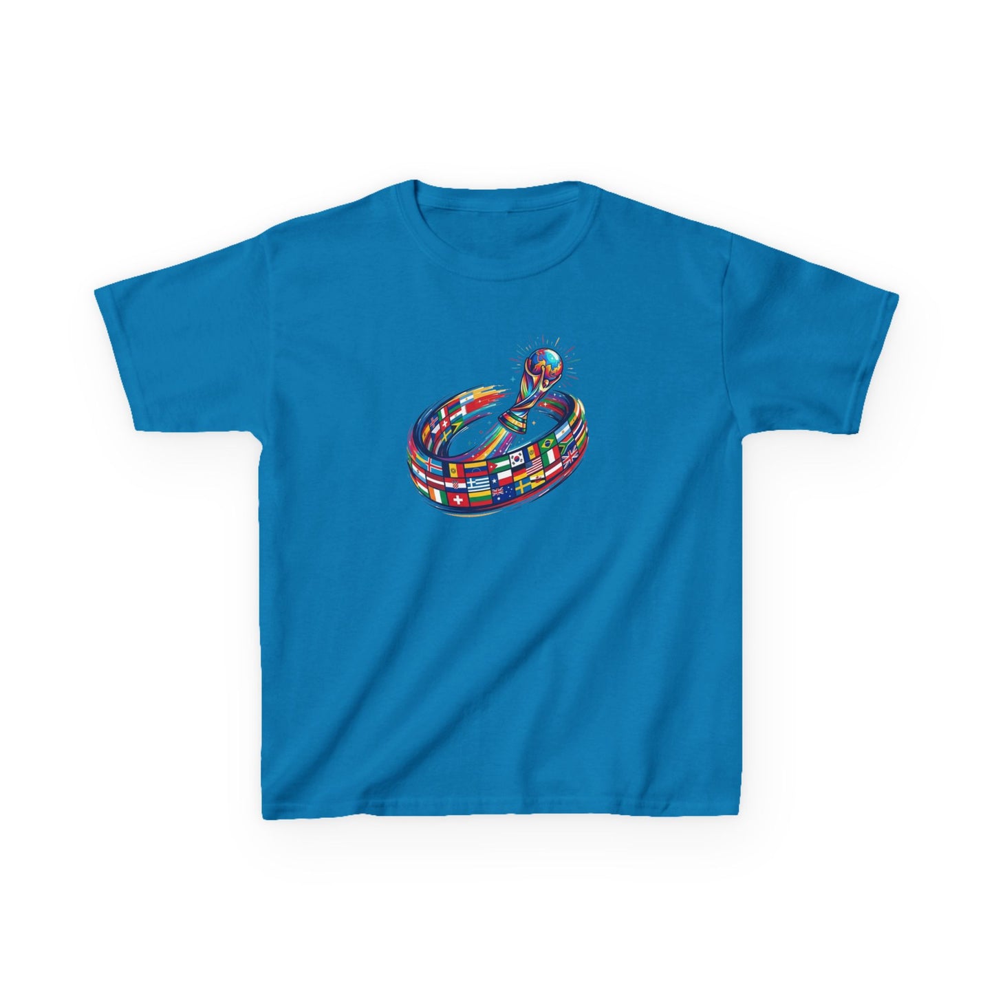 Colorful Flags Kids T-Shirt | International Flags Tee | Fun Support Shirt | 2026 World Cup USA T-Shirt, Political Soccer Fan Tee