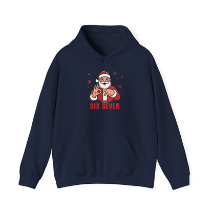 Six Seven Santa Christmas Hoodie Cozy Holiday Pullover for Men & Women | Hilarious Santa Graphic Sweatshirt | Warm Festive Gift for Friends