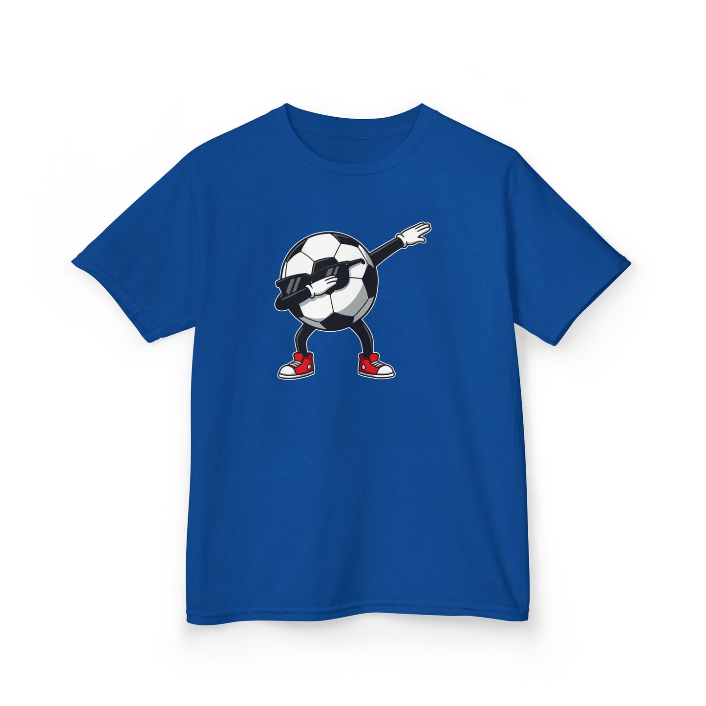 Dabbing Soccer Ball Kids T-Shirt, Cartoon Football Tee for Boys Girls, Sporty Youth Soccer Graphic Shirt, Football Fan shirt
