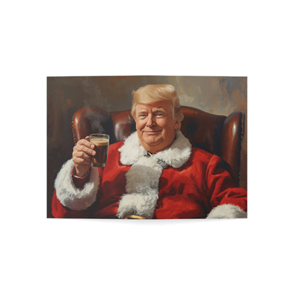 Santa Portrait Holding Drink Greeting Card, Funny Vintage Christmas Card, Retro Holiday Card, Santa Toast Card, Festive Gift Note