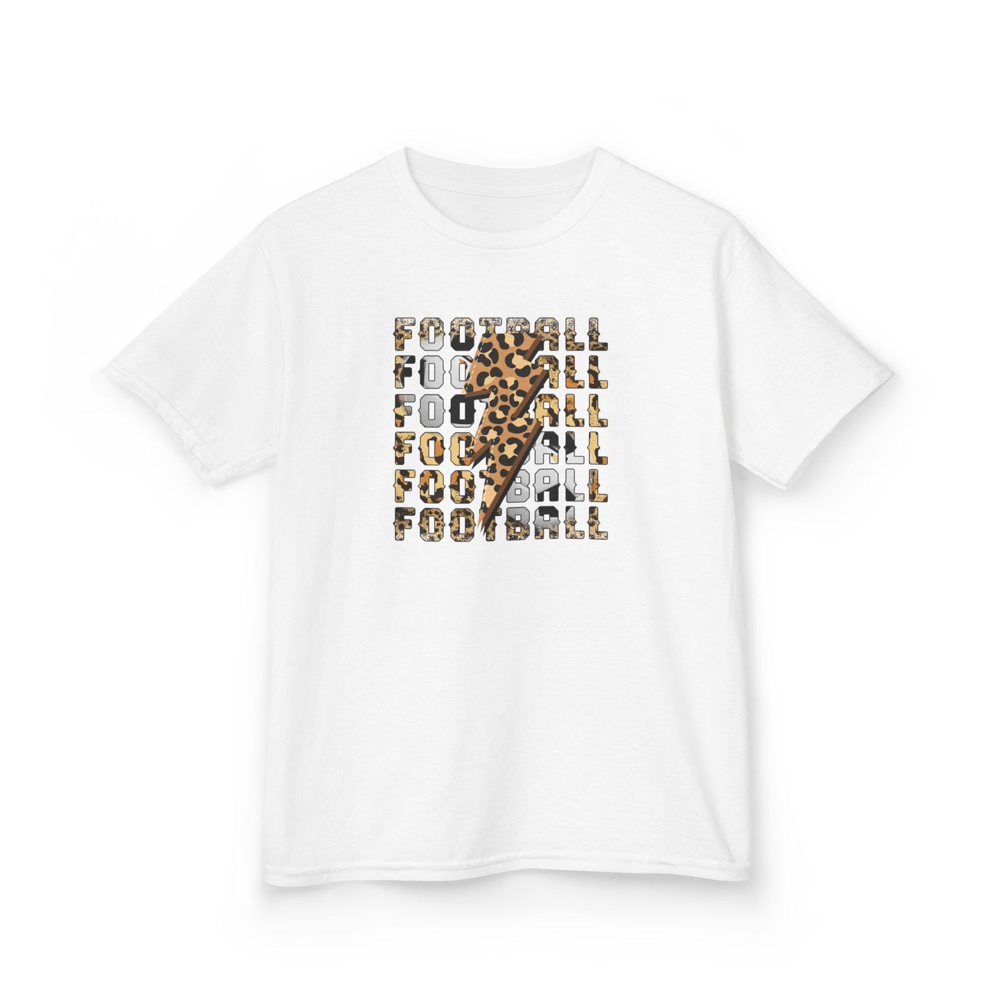 Leopard Lightning Football Kids T-Shirt, Youth Football Graphic Tee, Bold Game Day Shirt for Boys and Girls, Football world Cup  2026 shirt