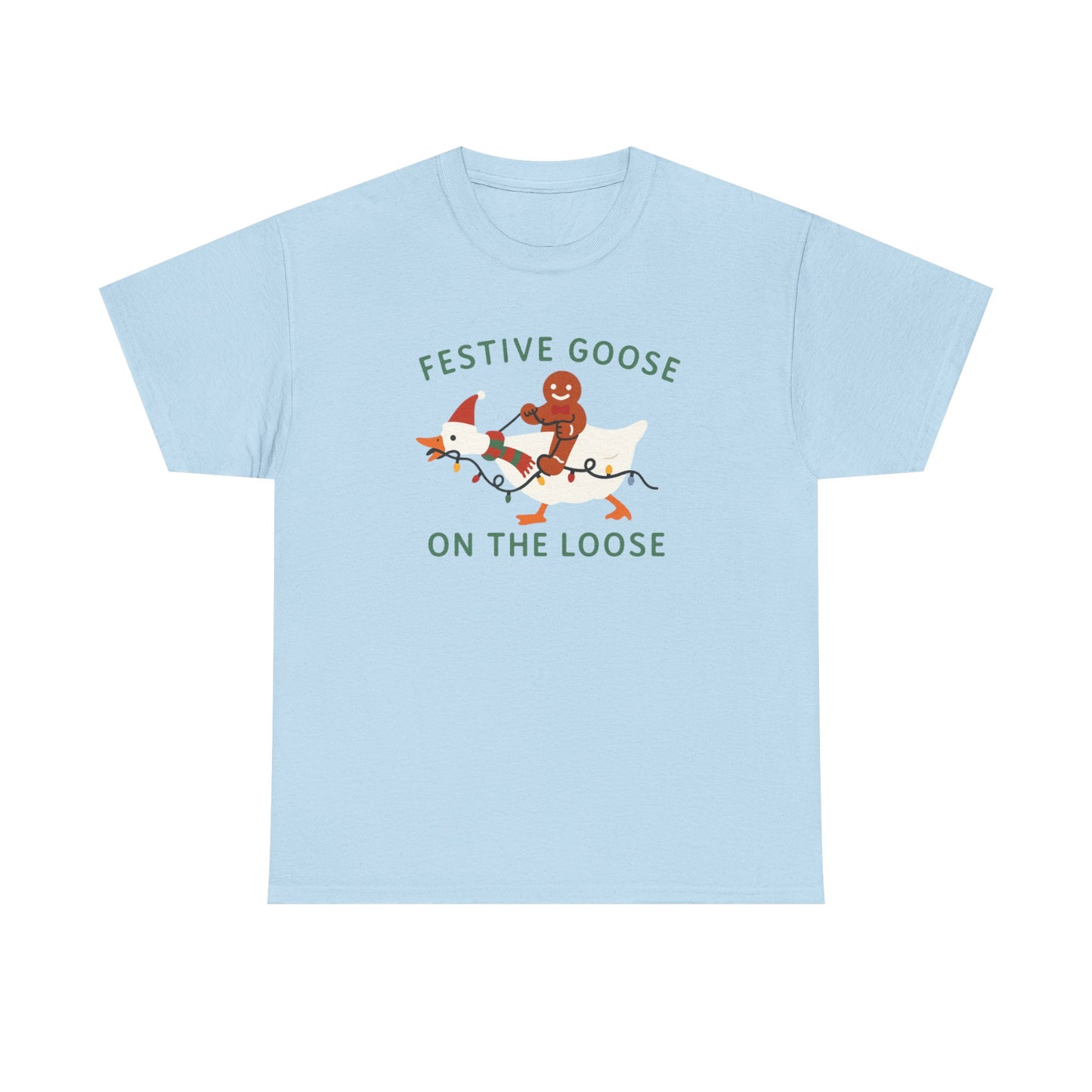 Festive Goose on the Loose Shirt, Funny Christmas Gingerbread Tee,  Holiday Comfort Colors T-Shirt, Cute Xmas Gift for Her and Him