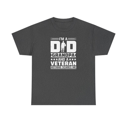 Funny Veteran Grandpa Cotton T-Shirt, Perfect Gift for Father's Day, Military Families, Memorial Day, Patriotic Shirt, Military Pride