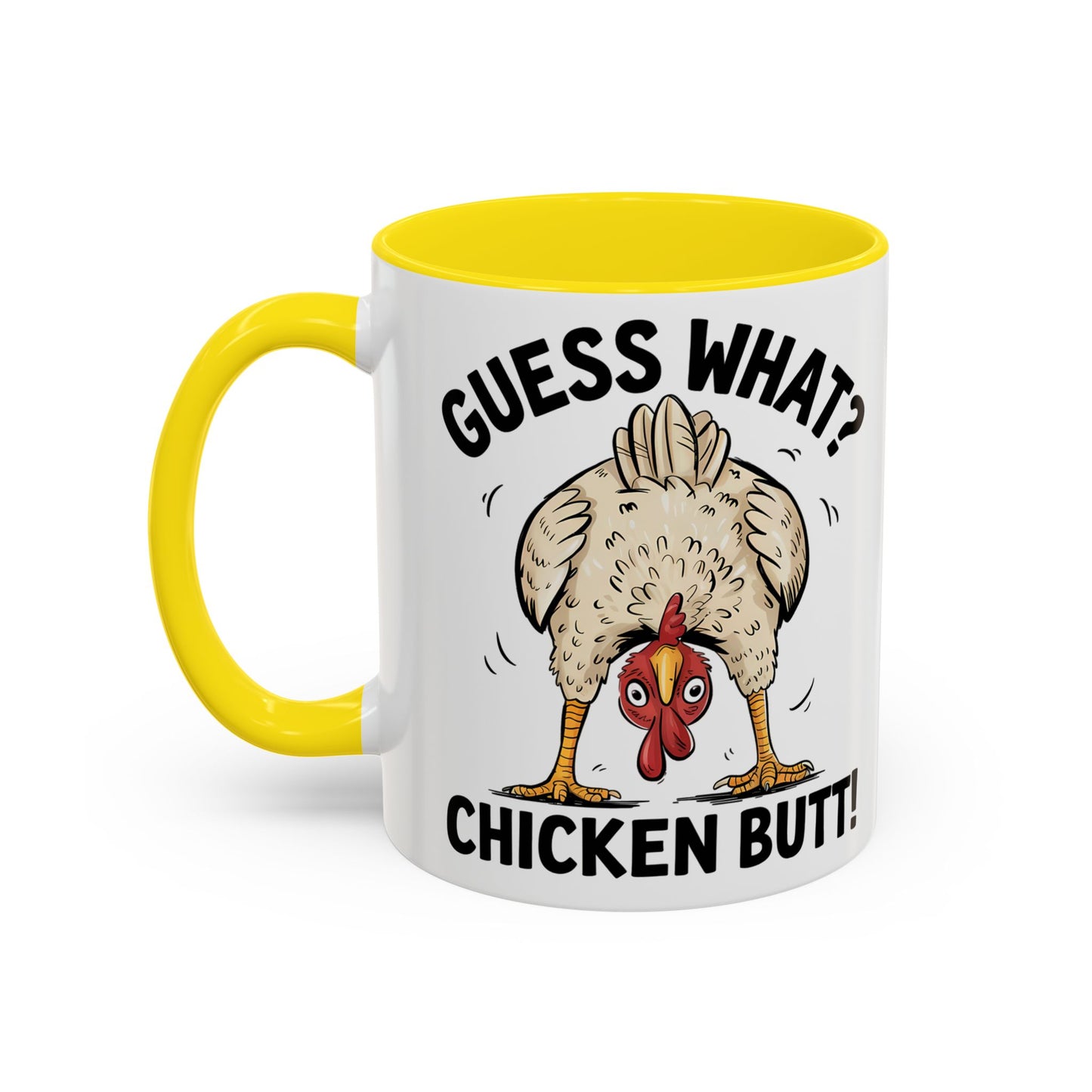 Funny Chicken Mug, Guess What? Chicken Butt! Coffee Mug, Farm Humor Mug, Rooster Joke Cup, Gift for Chicken Lovers, Gag Gift Mug
