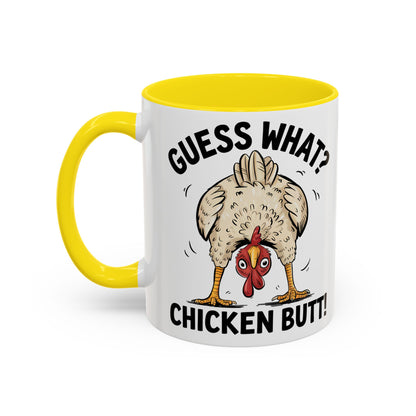 Funny Chicken Mug, Guess What? Chicken Butt! Coffee Mug, Farm Humor Mug, Rooster Joke Cup, Gift for Chicken Lovers, Gag Gift Mug