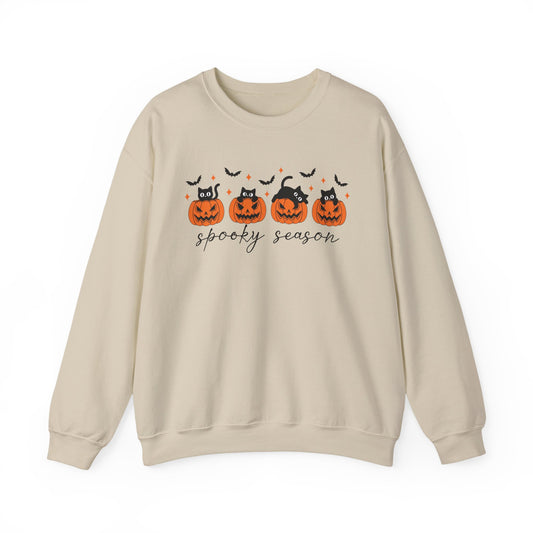 Spooky Season Crewneck Sweatshirt, Halloween Gift, Cozy Fall Apparel, Unisex Sweatshirt, Pumpkin Decor, Bat Lovers