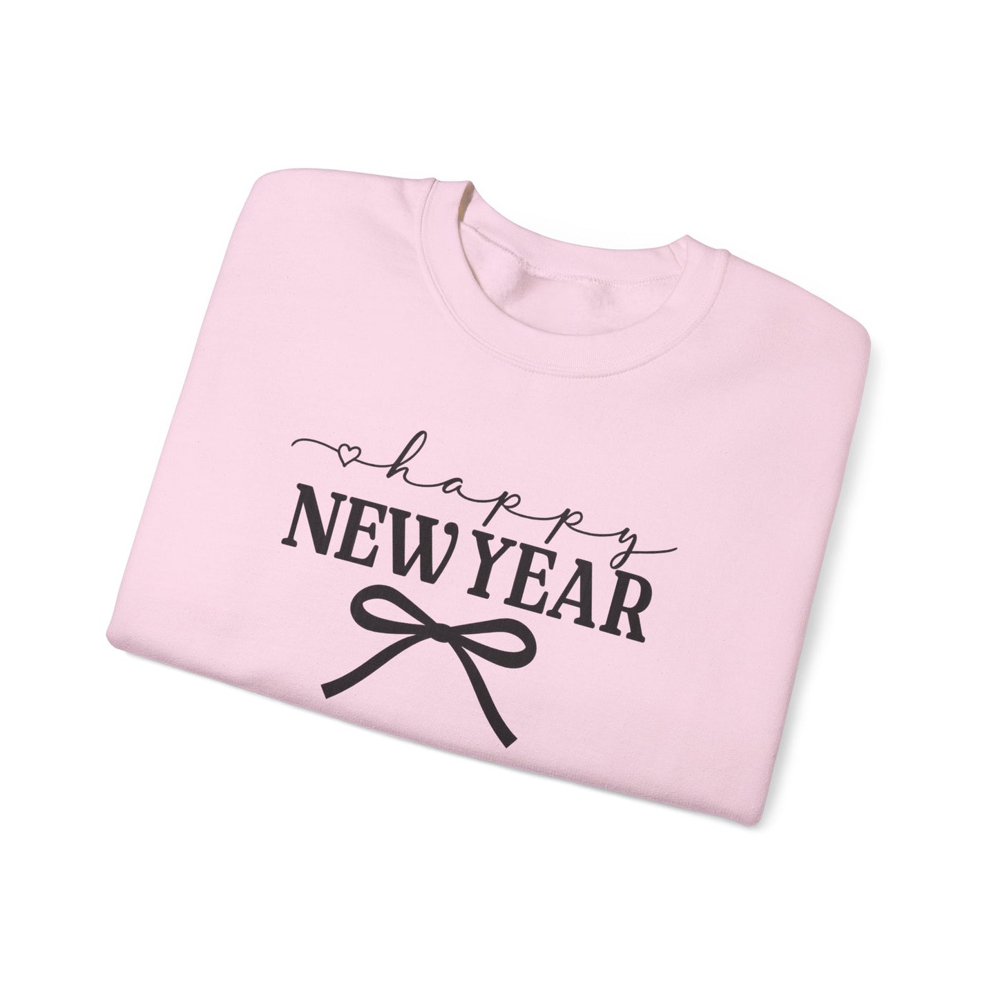 Happy New Year Sweatshirt | Cozy Holiday Crewneck | Script Bow Graphic Sweater | New Year Party Sweatshirt | Winter Gift