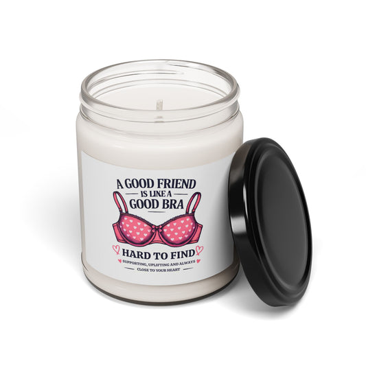 Funny Friendship Candle, A Good Friend Is Like a Good Bra Quote, 9oz Soy Candle, Best Friend Gift, Birthday or Christmas Gift