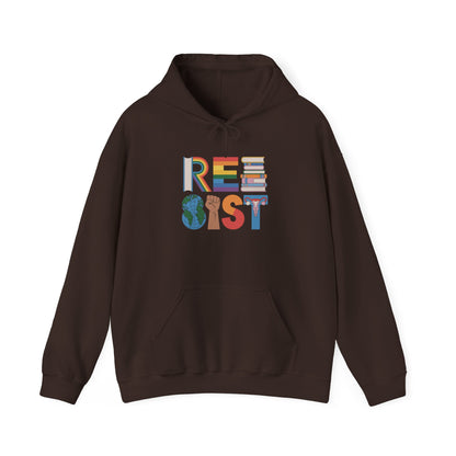 Resist Earth Globe Hoodie | RESIST Equality Hoodie | LGBTQ Pride Activism Hooded Sweatshirt | Feminist Hoodie | Social Empowerment Gift