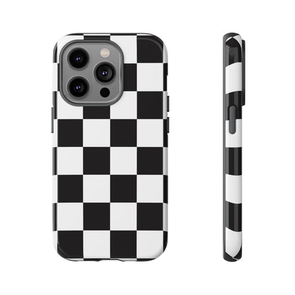 Black and White Checker iPhone Case, Stylish iPhone Cover for Teens, Holiday Gift, Unique Mobile Accessories, Tough Protection