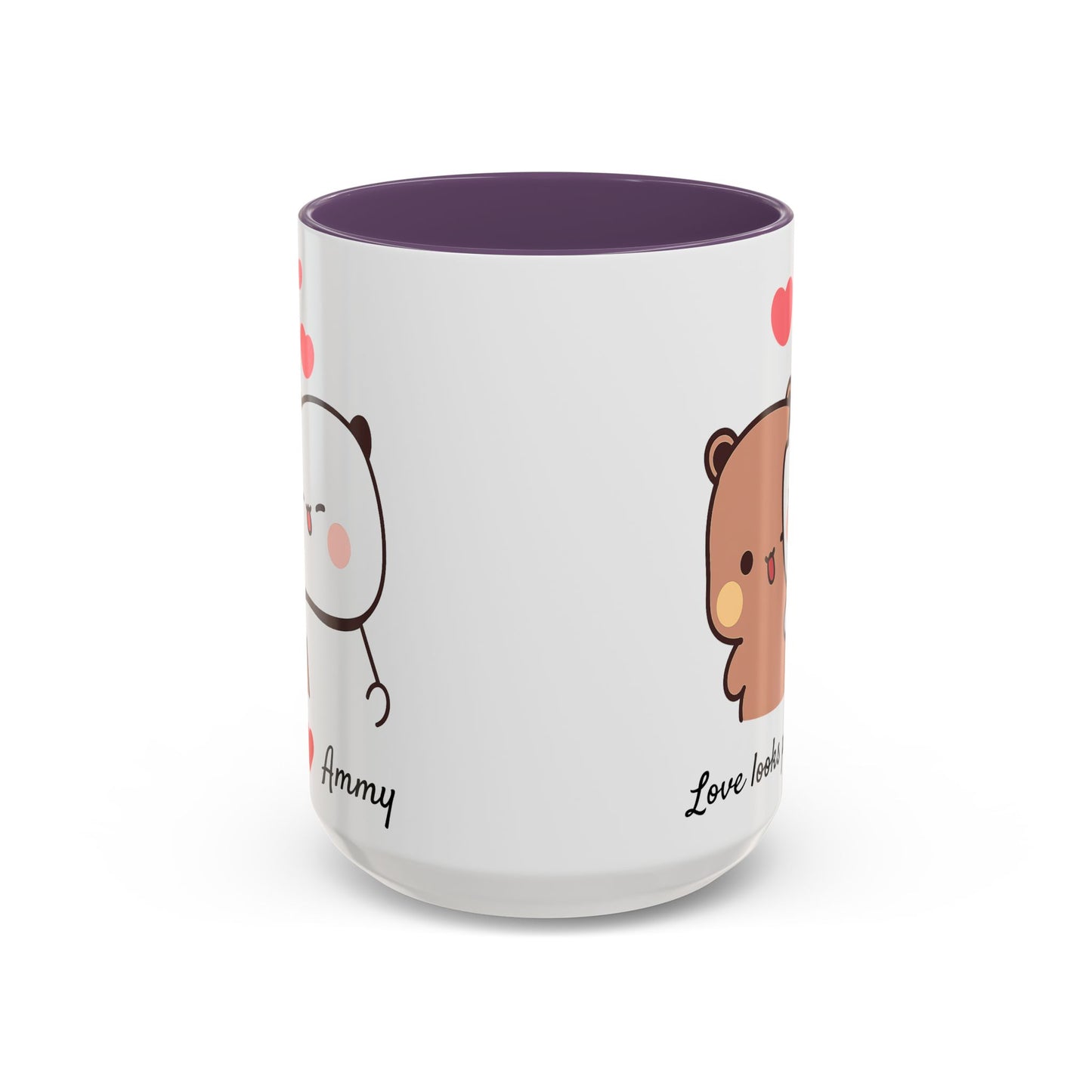 Personalized Dudu Bubu Mug | Cute Bear Coffee Cup | Color Handle Mug | Birthday Christmas Gift | Funny Mug for Her Him Valentine Gift