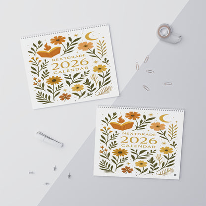 2026 Wall Calendar, Mystical Botanical Art Planner, Monthly Illustrated Calendar, Nature-Inspired Home Office Decor Gift