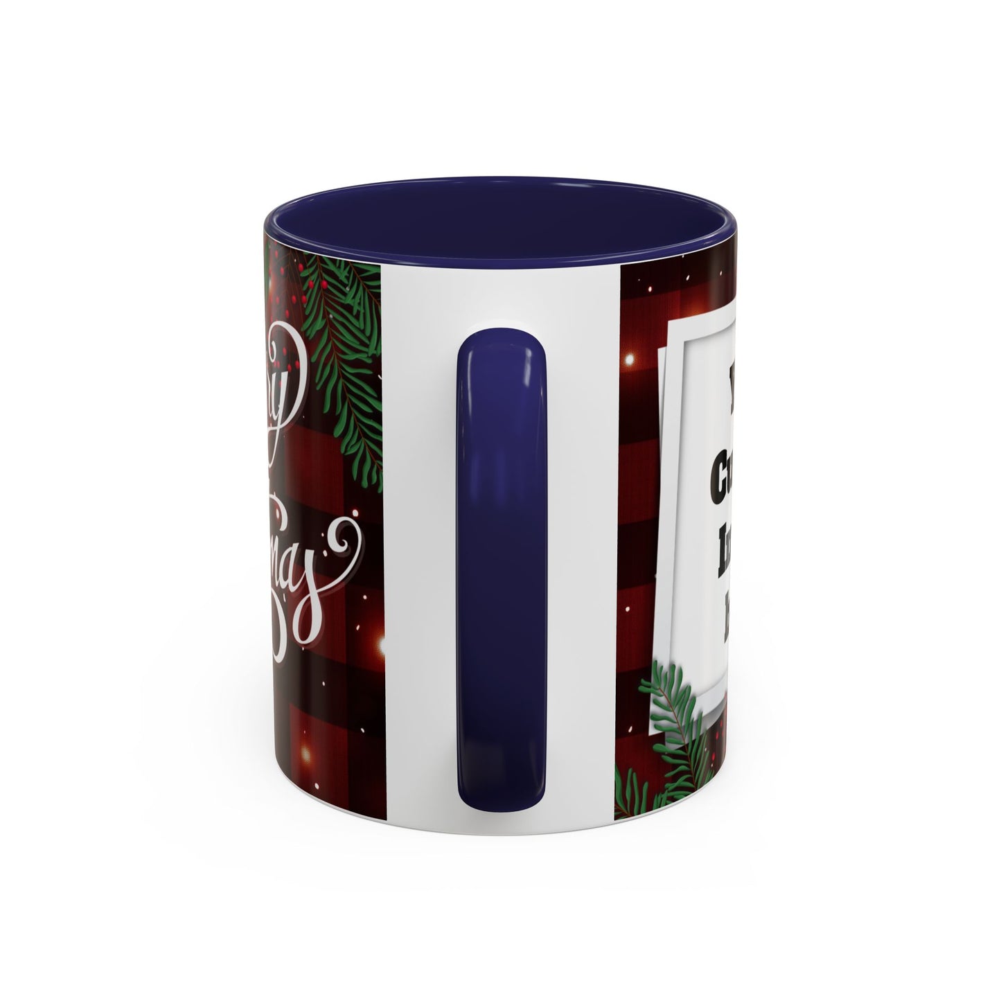 Personalized  Merry Christmas Accent Coffee Mug, Holiday Gift, Xmas Decor, Festive Beverage Cup, Custom Holiday Mug