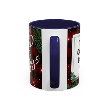 Personalized  Merry Christmas Accent Coffee Mug, Holiday Gift, Xmas Decor, Festive Beverage Cup, Custom Holiday Mug