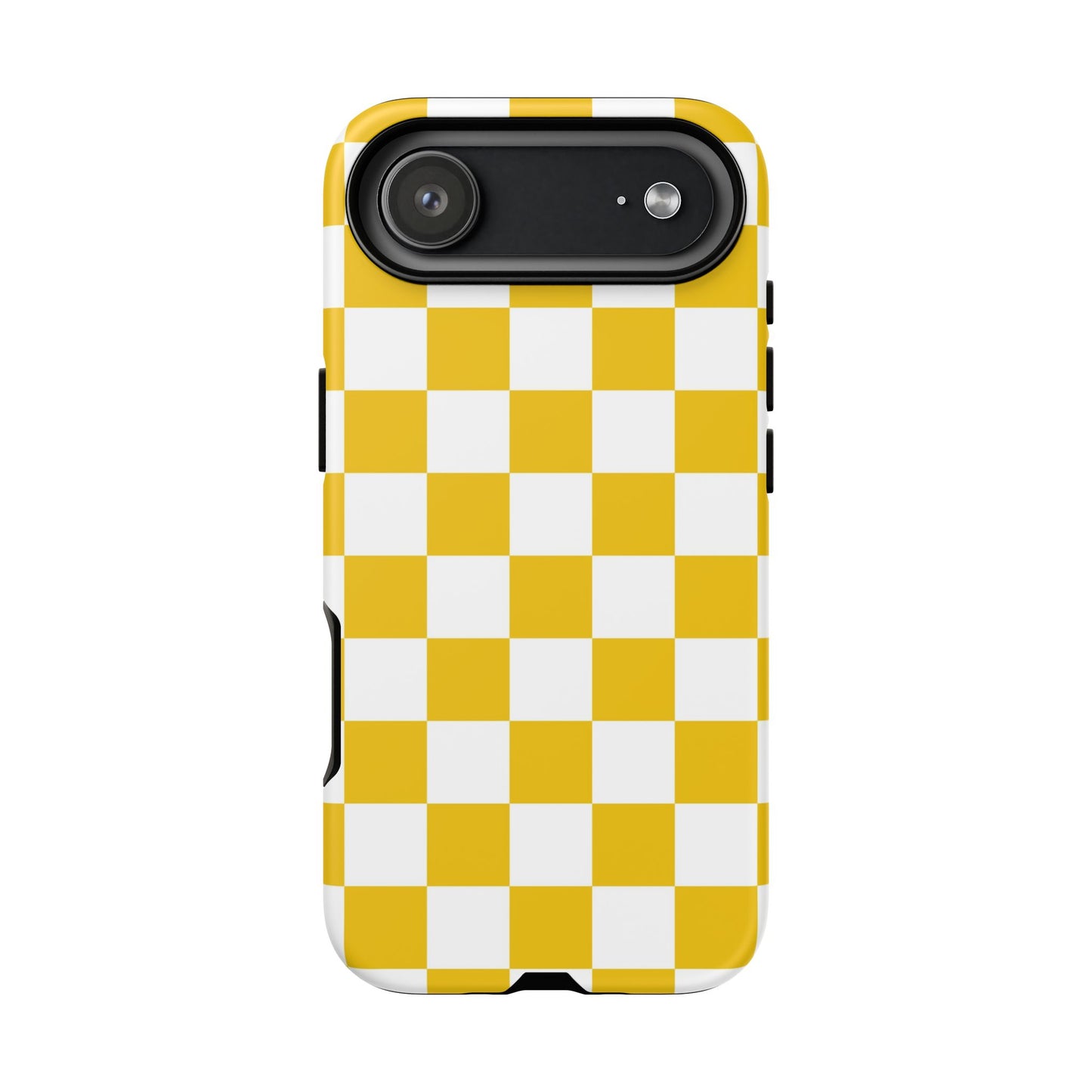 Yellow Checkered Phone Case - iPhone 17 Pro, 17, 16, 15, 14, 13, 12, 11, X, XR, XS MAX, Gift for Friends