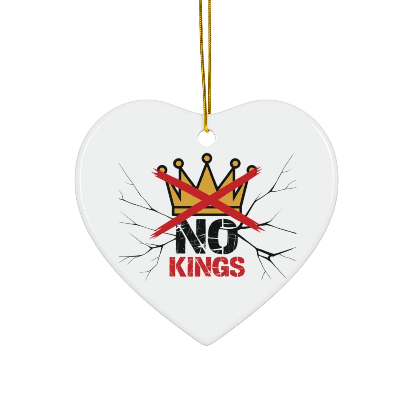 No Kings Crown Ornament, Rebellion Ceramic Christmas Ornament, Gothic Holiday Decor, Punk Statement Gift, Anti Trump Ornament