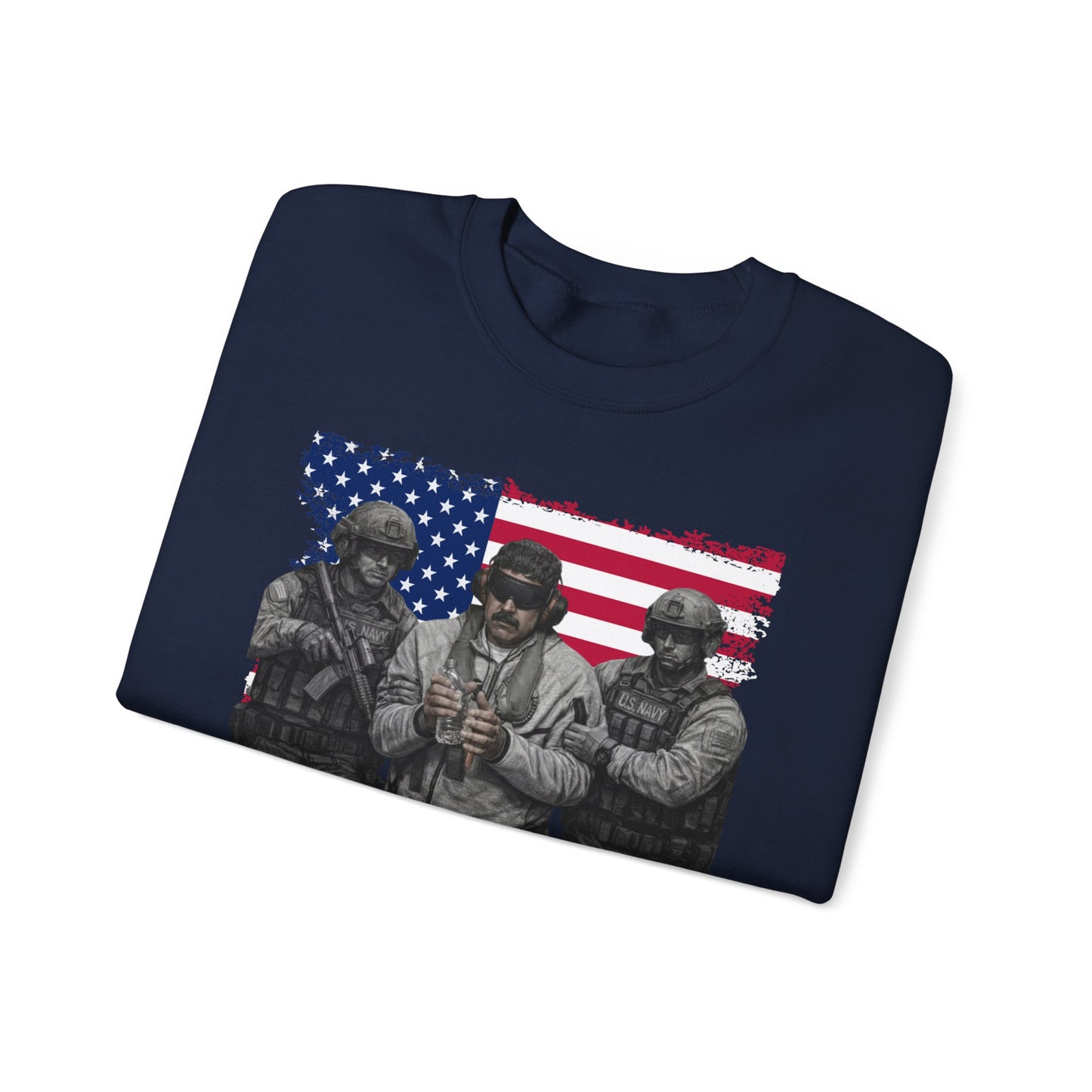 Maduro Captured 2026 Venezuela Libre Sweatshirt, Patriotic Military Graphic Crewneck, American Flag Soldier Tribute, Support Pullover